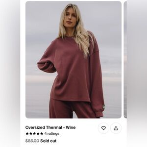 Daily Drills Oversized Thermal - Wine M/L